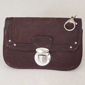 Vera Bradley Push-Lock Stitched ID Window Small Wallet Coin Purse Clutch Keyring